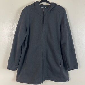 L.L. Bean dark gray Hooded Zip-Up fleece Jacket